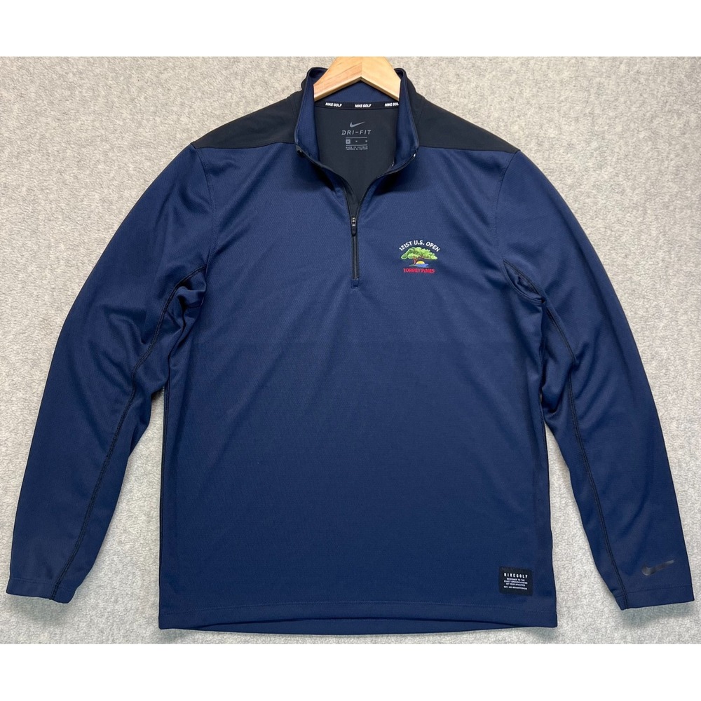 Nike Golf Dri-FIT Mens Pullover Mid Layer Blue 121st U.S. Open‎ Torrey Pines M